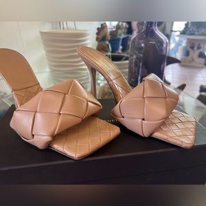 Bottega Veneta Leather Braided Accent Slides